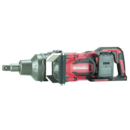 BESWELL CIW-1100B-A, 1 Zoll Akku-Schlagschrauber mit kurzem Amboss-Kit mit (4 Stück) 5,0 Ah Li-Ion-Akkus und Doppelladegerät von BESWELL