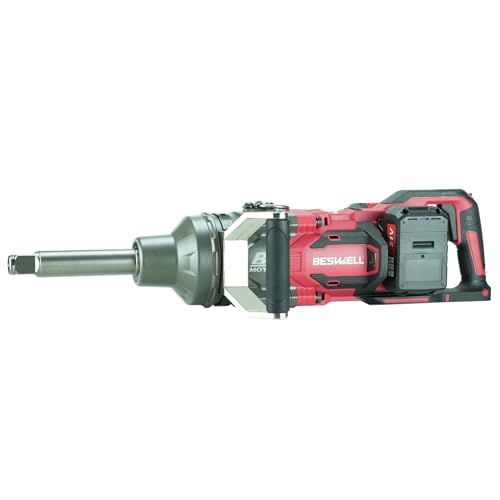 BESWELL CIW-1100B-B, 1 Zoll Akku-Schlagschrauber mit langem Amboss-Kit mit (4 Stück) 5,0 Ah Li-Ion-Akkus und Doppelladegerät von BESWELL