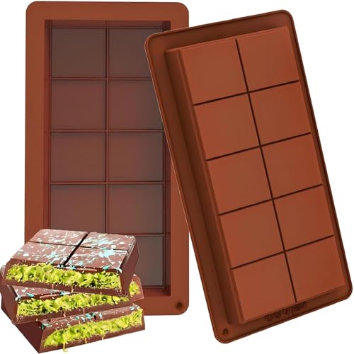 BETA NOBLE Schokoladenform Silikon Tief,Dubai Schokolade Form-2 Stück Silikonform,Schokoladentafel Tiefe Schokoladenform,Extra Tief Schokolade Form für Schokolade Praline Süßigkeiten von BETA NOBLE