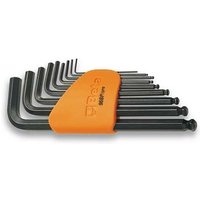 Beta Tools - Sechskant-Stiftschlüsselsatz 9teilig gebogen mit kugelförmigem Kopf 1,510mm mit Halterung Beta 96BP/SC9 von BETA TOOLS