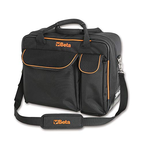 Beta BE 2107/C7 Werkzeugtasche aus High-Tech-Gewebe, Werkzeugkoffer (herausnehmbare Werkzeugpaneele und Trennwänden, Außentaschen, integrierte Notebook-Tasche, Tragegurt), Schwarz von Beta
