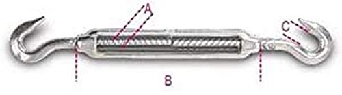 Beta 8207 M8 - Spannschlösser mit zwei Haken Edelstahl AISI 316 von Beta