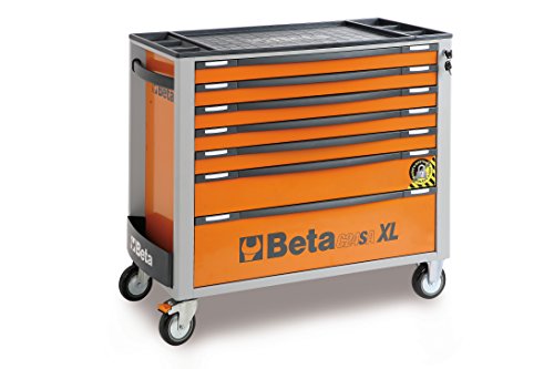 Beta RSC24AXL/7-R Werkzeugwagen (mobiler Werkstattwagen mit 8 völlig herausnehmbaren Schubladen inkl. Teleskopführungen, Anti-Kipp-System, Belastbarkeit von bis zu 1.000 kg, 88 kg), Farbe: Rot von Beta