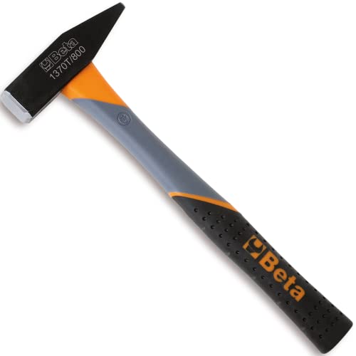 Beta 1370T Schlosserhammer, Universalhammer (Werkzeug mit Maßen: ‎41,5 15,5 7,5 cm, Tool Stiel aus Fasern, robustes und hochwertiges Material, höchste Qualität aus Italien), Schwarz/Orange von Beta
