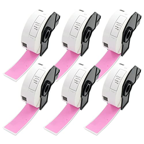 BETCKEY - 6 Rollen DK-11201 Standard-Adressetiketten Kompatibel mit Brother, 29mm x 90mm, 2400 Farbige Etiketten Rosa für Brother QL Etikettendrucker BETCKEY - 6 Rollen DK-11201 Standard-Adressetiketten Kompatibel mit Brother, 29mm x 90mm, 2400 Farbige Etiketten Rosa für Brother QL Etikettendrucker von BETCKEY