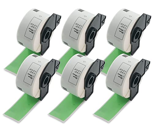 BETCKEY - 6 Rollen DK-11208 Große Adressetiketten Kompatibel mit Brother, 38mm x 90mm, 2400 Farbige Etiketten Grün für Brother QL Etikettendrucker BETCKEY - 6 Rollen DK-11208 Große Adressetiketten Kompatibel mit Brother, 38mm x 90mm, 2400 Farbige Etiketten Grün für Brother QL Etikettendrucker von BETCKEY