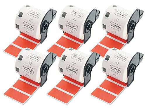 BETCKEY - 6 Rollen DK-11209 Kleine Adressetiketten Kompatibel mit Brother, 62mm x 29mm, 4800 Farbige Etiketten Rot für Brother QL Etikettendrucker BETCKEY - 6 Rollen DK-11209 Kleine Adressetiketten Kompatibel mit Brother, 62mm x 29mm, 4800 Farbige Etiketten Rot für Brother QL Etikettendrucker von BETCKEY
