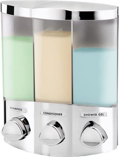 BETEC 66334 Seifenspender Trio Silber satiniert 3-Fach Spender auch Eckanbringung Wandmontage von BETEC