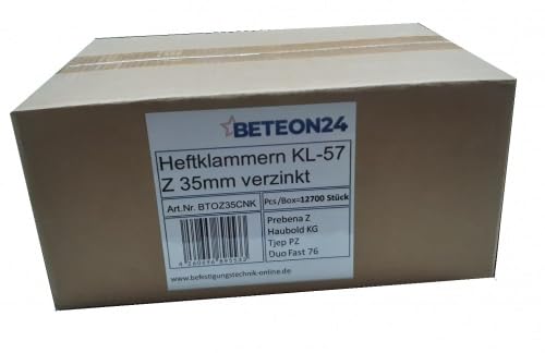 Heftklammern Z 35 CNKHA 35mm verzinkt passend für Prebena Z Haubold KG 725 KL-57 (1Box=12,7 Mille) von BETEON24