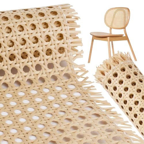 BETESSIN 2X Wiener Geflecht Stuhl Möbel 35x100cm PE Breite Rattan Gurtband Wasserdicht Stuhlgeflecht Rattanstuhl Reparatur Wabengeflecht Möbel Dekoration für DIY Handwerk Beige von BETESSIN