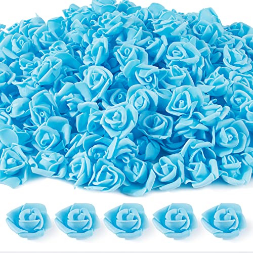 BETESSIN 50Pcs Künstliche Rosen Mini Schaumrosen Klein Dekoblumen Schaumstoff Kunstrosen Köpfe DIY Rosenköpfe Blau Künstlich zum Basteln Party Hochzeit Brautstrauß Geschenk Blau von BETESSIN