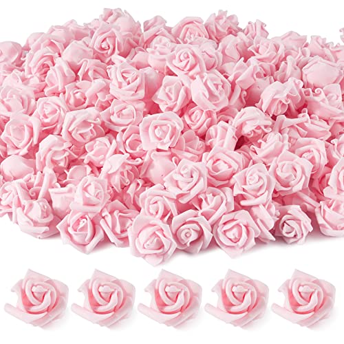 BETESSIN 50Pcs Künstliche Rosen Mini Schaumrosen Klein Dekoblumen Schaumstoff Kunstrosen Köpfe DIY Rosenköpfe Künstlich zum Basteln Party Hochzeit Brautstrauß Geschenk Hellrosa von BETESSIN