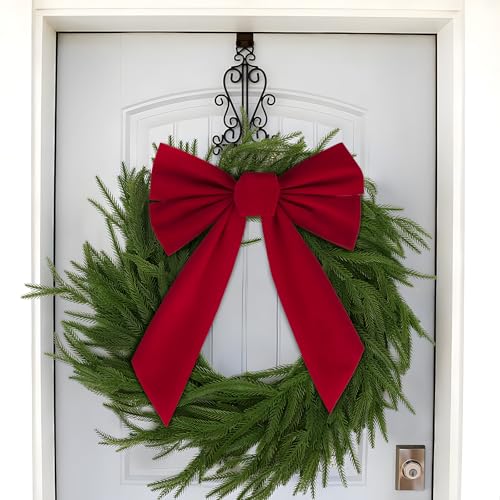 BETESSIN Rote Schleifen Weihnachten - 6 Stück Weihnachtsschleifen Groß 34x26cm - Weihnachtsbaum Deko Schleife zum Basteln von Weihnachtskranz, Weihnachtsbaumschmuck, Tür Deko Weihnachten UVM. von BETESSIN