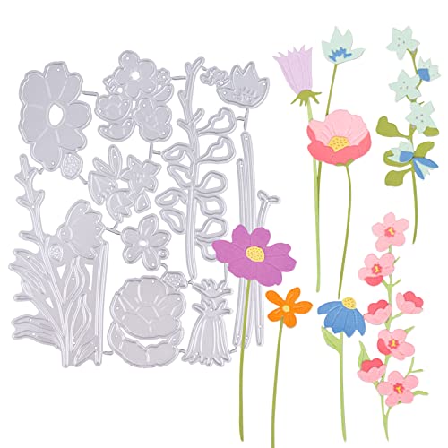 BETESSIN Stanzschablone Frühling Stanzform Blumen Blätter Stanzer DIY Scrapbooking Karten Herstellung Fotoalbum Grußkarten Dekoratives Prägepapier Metall Prägeschablonen Stanzmaschinen von BETESSIN