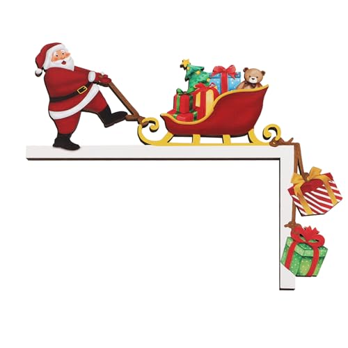 BETESSIN Türrahmen Deko Weihnachten - Holz Türrahmen Deko mit Doppelseitigem Weihnachtsmann Muster - Türdeko Weihnachten - Weihnachtsdeko für Tür, Fenster, Kamin, Kühlschrank usw. BETESSIN Türrahmen Deko Weihnachten - Holz Türrahmen Deko mit Doppelseitigem Weihnachtsmann Muster - Türdeko Weihnachten - Weihnachtsdeko für Tür, Fenster, Kamin, Kühlschrank usw. von BETESSIN