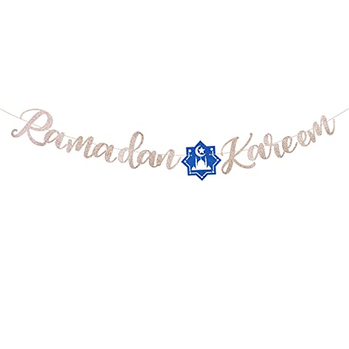 Ramadan Kareem Girlande Papier Dekoration Eid Mubarak Banner Deko Party (Rosegold) von BETESSIN