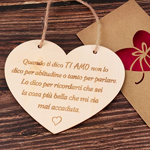 Valentinstag Deko Holz Hängeschild mit Quando ti dico TI AMO... Schriften Herzform Holz Hängedeko zum Valentinstag Valentinstag Deko Holz Hängeschild mit Quando ti dico TI AMO... Schriften Herzform Holz Hängedeko zum Valentinstag von BETESSIN