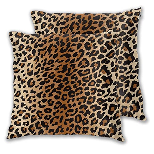BETGINY Leoparden-Kissenbezug, 45,7 x 45,7 cm, 2 Stück, Gepardenmuster, quadratisch, Kunsttierhaut, Kissenbezug für Schlafzimmer, Zuhause, Sofa, Dekoration von BETGINY