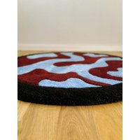 Runder Handgetufteter Teppich - Abstrakte Wand- Oder Bodendekoration Ø80cm von BETONTrugs