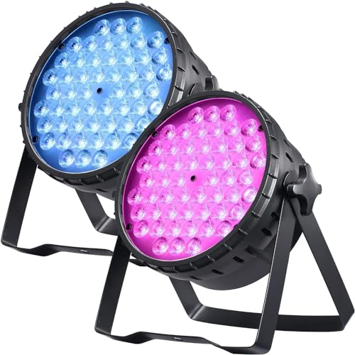 BETOPPER 160W LED Par Scheinwerfer Partylicht 54x3W RGB LED Bühnenlicht mit Auto/Musikgesteuert/ DMX512, 7 Farbe Bühnenbeleuchtung, LED Par Licht für Hochzeit Club Bar Konzertbars Show Party (2 PCS) von BETOPPER