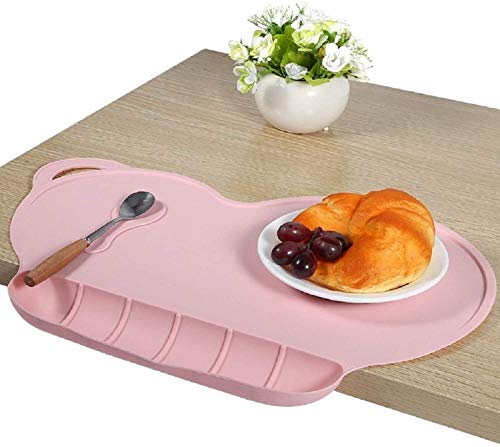 BETOY Tischsets Platzset Tischsets für Kinder, rutschfeste Baby-Essmatte mit Silikonabsaugung Tragbare, zusammenklappbare, personalisierte Tischsets für Kinder (Rosa)… von BETOY