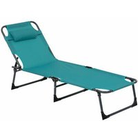 Asco blauer Strandstuhl mit Kissen, 3-stufig klappbar von BETOYS