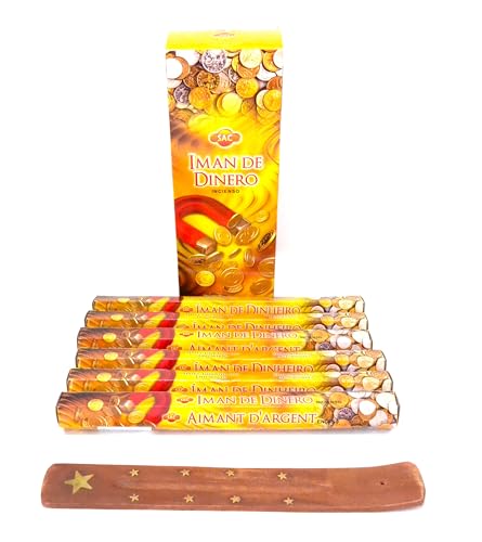 Geld-Magnet, 120 Räucherstäbchen von (Money Making) zum Geldmachen, zieht Geld in Bargeld Lotterie Fortuna Stäbchen Joss Duft zu Hause Joss Sticks mit Aschenbecher von BETTER WITH FRIENDS