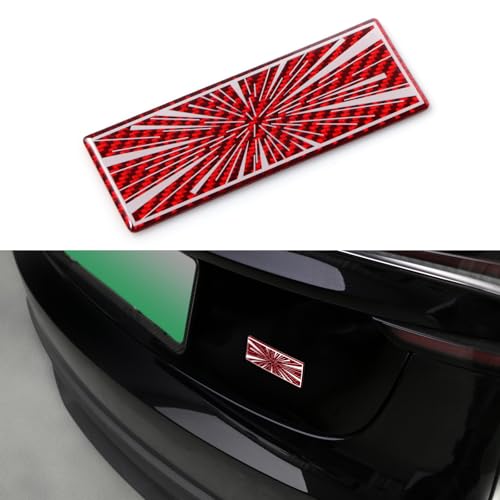 BETTERHUMZ Performance Badge Emblem kompatibel mit Tesla Model 3 Y X S Cybertruck Highland Plaid Außen Heckkofferraum Zubehör Aufkleber (rot) von BETTERHUMZ