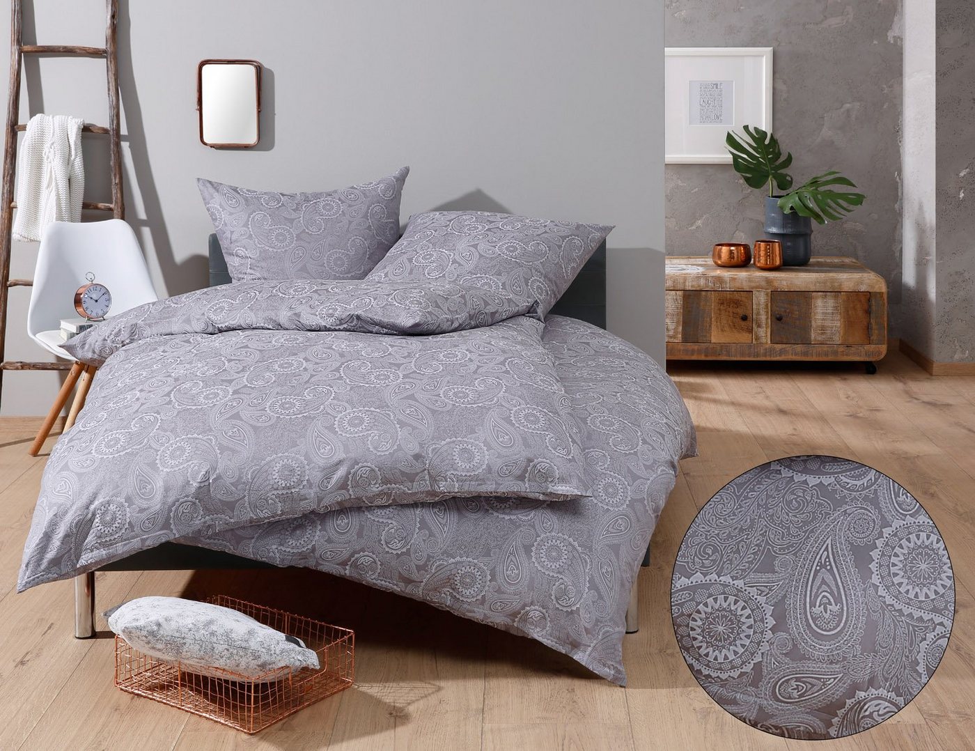 BETTWAESCHE-MIT-STIL Bettwäsche Mako-Satin Damast Paisley Bettwäsche "Davos", Mako-Satin, 2 teilig BETTWAESCHE-MIT-STIL Bettwäsche Mako-Satin Damast Paisley Bettwäsche "Davos", Mako-Satin, 2 teilig von BETTWAESCHE-MIT-STIL