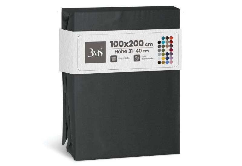 BETTWAESCHE-MIT-STIL Spannbettlaken Mako Satin Spannbettlaken, Matratzenhöhe 31-40 cm, Mako-Satin, Gummizug: rundum, (1 Stück) von BETTWAESCHE-MIT-STIL