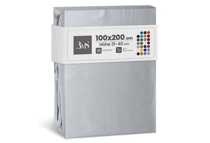 BETTWAESCHE-MIT-STIL Spannbettlaken Mako Satin Spannbettlaken, Matratzenhöhe 31-40 cm, Mako-Satin, Gummizug: rundum, (1 Stück) von BETTWAESCHE-MIT-STIL