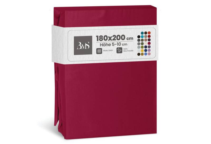 BETTWAESCHE-MIT-STIL Spannbettlaken Mako Satin Spannbettlaken, Topper 5-10 cm, Mako-Satin, Gummizug: rundum, (1 Stück) von BETTWAESCHE-MIT-STIL
