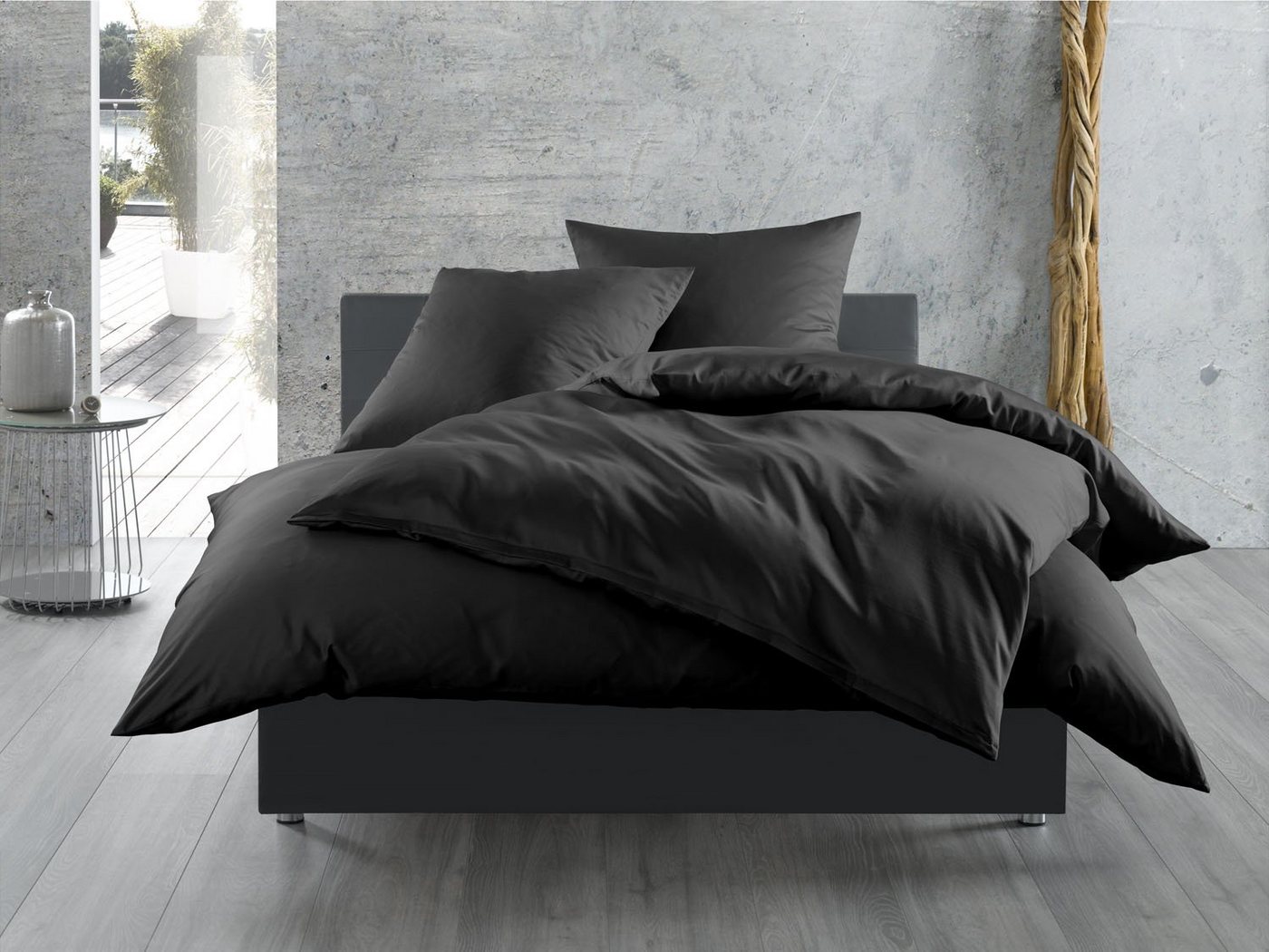 BETTWAESCHE-MIT-STIL Bettwäsche Mako Satin Bettwäsche uni einfarbig, Mako-Satin, 2 teilig von BETTWAESCHE-MIT-STIL