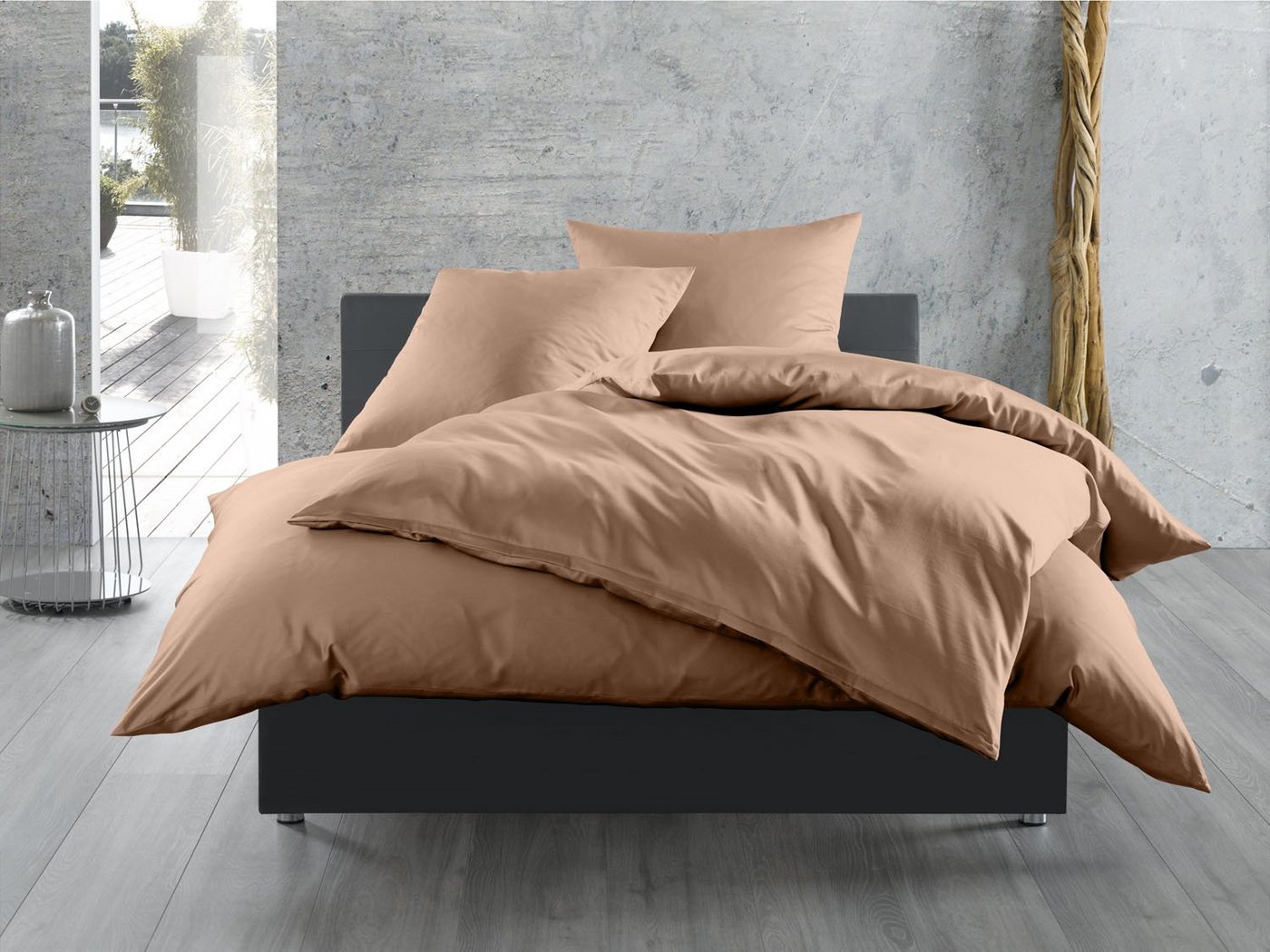 BETTWAESCHE-MIT-STIL Bettwäsche Mako Satin Bettwäsche uni einfarbig, Mako-Satin, 2 teilig von BETTWAESCHE-MIT-STIL
