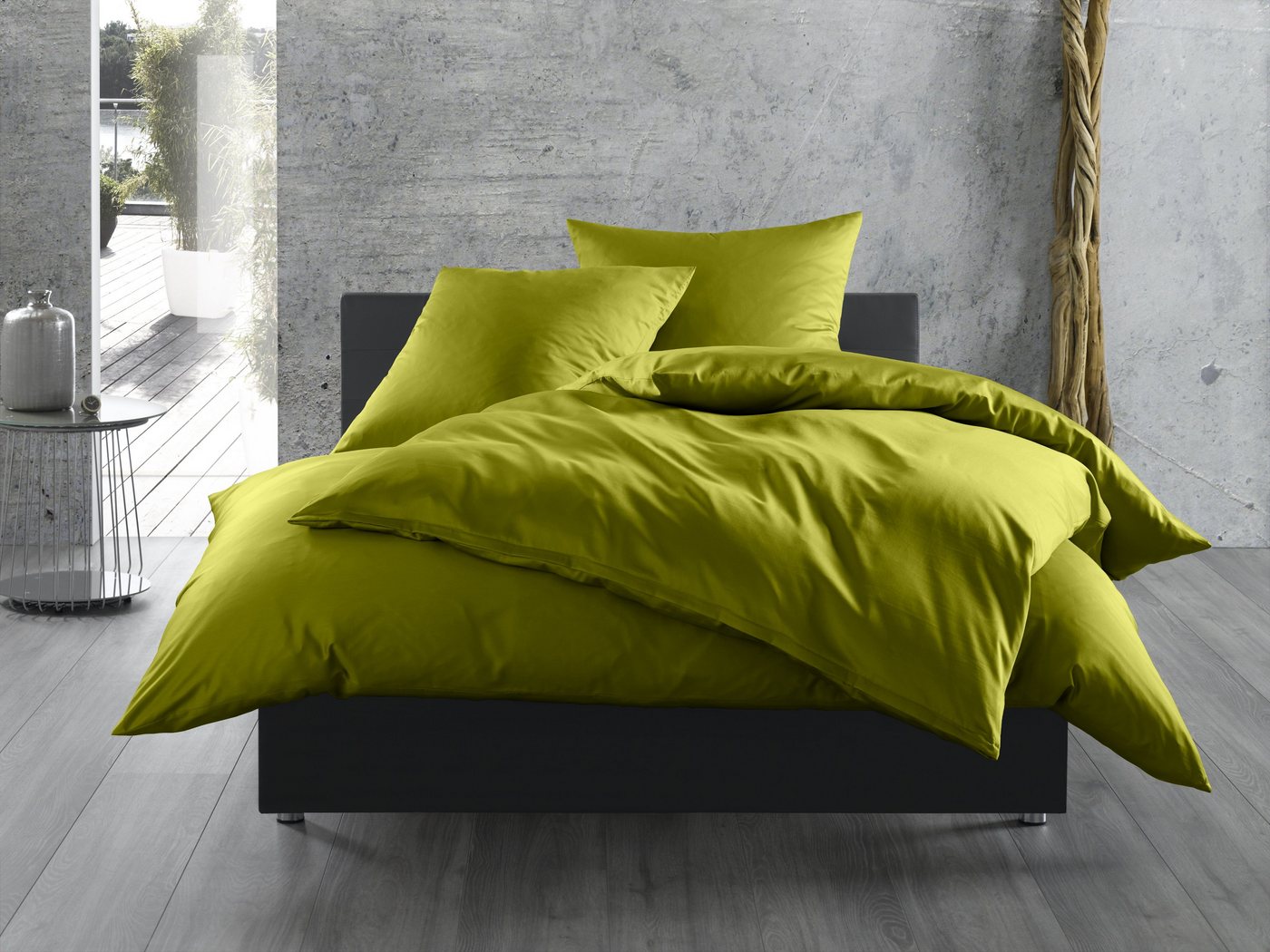 BETTWAESCHE-MIT-STIL Bettwäsche Mako Satin Bettwäsche uni einfarbig, Mako-Satin, 3 teilig von BETTWAESCHE-MIT-STIL