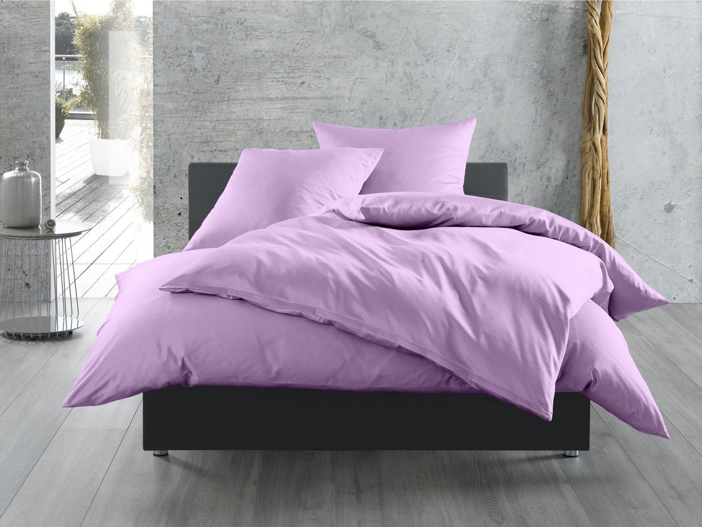BETTWAESCHE-MIT-STIL Bettwäsche Mako Satin Bettwäsche uni einfarbig, Mako-Satin, 3 teilig von BETTWAESCHE-MIT-STIL