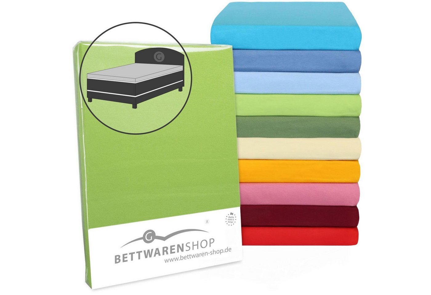 BETTWARENSHOP Spannbettlaken Topper Spannbetttuch, Jersey, Gummizug: Rundumgummi, (1 Stück), elastisch mit guter Passform von BETTWARENSHOP