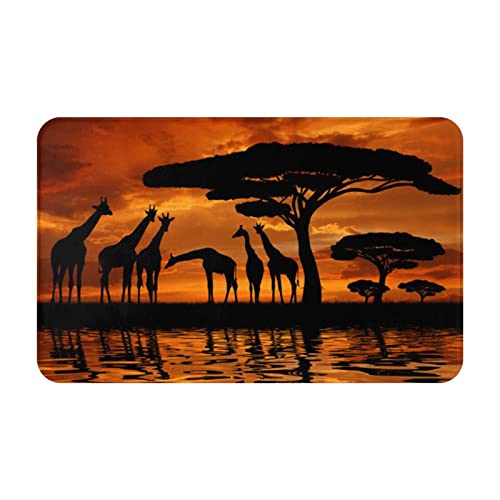BEULSI Area Rug Afrika Giraffe Majestic Tree Floor Anti-Rutsch Willkommen Fußmatte, Badezimmerteppich, dünne Fußmatte, saugfähig, waschbar, für Küche, Wohnzimmer, Badezimmer, 50 x 80 cm von BEULSI