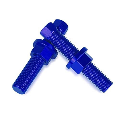 10 mm Hinterachsblöcke Kettenverstellschraube kompatibel mit 250 350 450 530 XC XCF EXC EXC-F R 2007-2017 2018 2019 2020 2021 (Farbe: Blau, Größe: 7 ) von BEUTEE