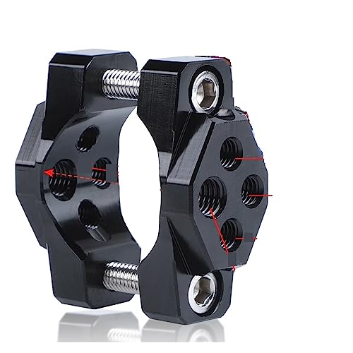 Alloy Motorcycle Stent 17-32mm Bracket Bumper Clamp Auxiliary Spotlight Headlight Mount Light Phone GPS Handlebar Holder (Color : Black, Size : 7) von BEUTEE