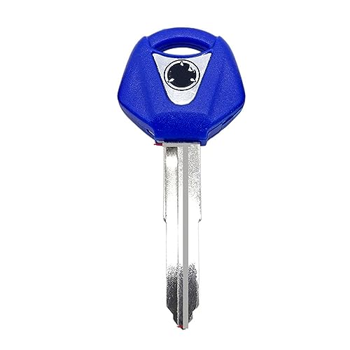 BEUTEE Embryo Schlüsselrohling ungeschnittenes Motorrad 1 Stück kompatibel mit YZF XJR1300 FJR1300 MT09 MT07 XJ6 TMax FZ6 FZ8 R3 R1 R6 (Color : Blue Left, Size : 7) von BEUTEE
