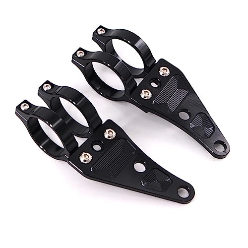 Kompatibel Mit 41mm Gabel Motorrad Scheinwerfer Halterung Stirnlampe Halter Aluminium Motor Zubehör (Color : Black, Size : 2) von BEUTEE
