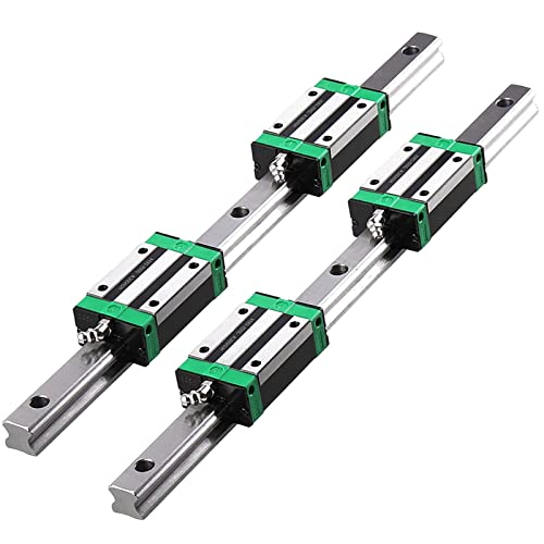 BEVDICNC HGR20 600mm Linearschiene 2 Stück Linearführung mit 4 Stück HGH20CA Schlittenschieberblock 20mm lineare Schiene Gleitset Set für DIY 3D-Drucker und CNC-Maschinen von BEVDICNC