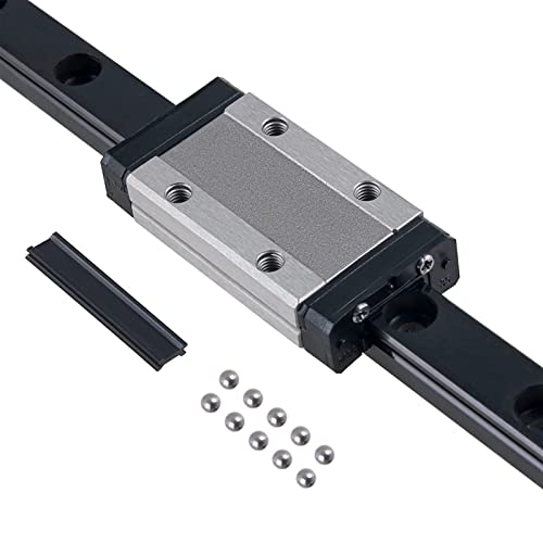 BEVDICNC MGN12H 400mm Linearführung 1 Stück Schwarz lineare Gleitgitter mit 1 Stück MGN12H Wagenblock Stahlkugeln Grenzblöcke für 3D Drucker CNC XYZ DIY Graviermaschine von BEVDICNC