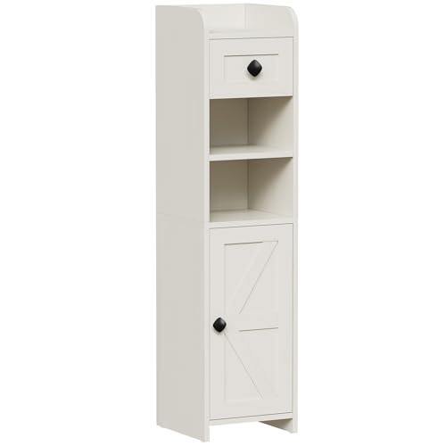 BEWISHOME Badezimmerschrank,Toilettenschrank,Badschrank schmales,Badezimmer Toilettenpapier,Schublade für kleine Räume,einfache Montage 20x20x80cm Wolke Weiß EYYG05W BEWISHOME Badezimmerschrank,Toilettenschrank,Badschrank schmales,Badezimmer Toilettenpapier,Schublade für kleine Räume,einfache Montage 20x20x80cm Wolke Weiß EYYG05W von BEWISHOME