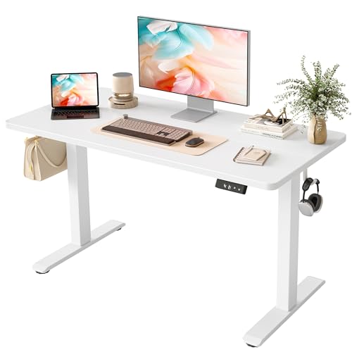 BEXEVUE Elektrischer Schreibtisch Höhenverstellbar - 100x60 cm Stehschreibtisch mit Kabelbaum, 3 Memory Funktion Anti-Kollisions Technologie, Computertisch Ergonomischer Sitz-Stehpult mit Tischplatte von BEXEVUE