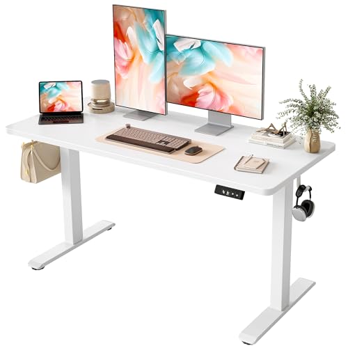 BEXEVUE Elektrischer Schreibtisch Höhenverstellbar - 120x60 cm Stehschreibtisch mit Kabelbaum, 3 Memory Funktion Anti-Kollisions Technologie, Computertisch Ergonomischer Sitz-Stehpult mit Tischplatte von BEXEVUE