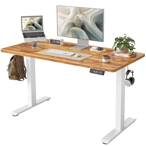 BEXEVUE Elektrischer Schreibtisch Höhenverstellbar - 120x60 cm Stehschreibtisch mit Kabelbaum, 3 Memory Funktion Anti-Kollisions Technologie, Computertisch Ergonomischer Sitz-Stehpult mit Tischplatte von BEXEVUE