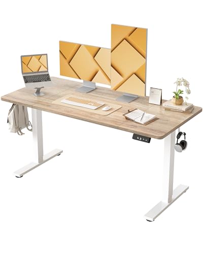 BEXEVUE Höhenverstellbarer Schreibtisch 140×70 cm, Schreibtisch Höhenverstellbar Elektrisch, Steh-Sitz Tisch mit 2 Memory-Funktionen, Computertisch, Ahornholz BEXEVUE Höhenverstellbarer Schreibtisch 140×70 cm, Schreibtisch Höhenverstellbar Elektrisch, Steh-Sitz Tisch mit 2 Memory-Funktionen, Computertisch, Ahornholz von BEXEVUE
