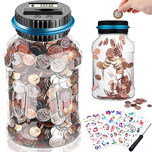 BEYAOBN Digitale Sparschwein mit automatische LCD Anzeige, 1.8 L Kindergeschenk-Sparschwein Automatische Münzzählglas Spardose Geld sparen Box Münze Spartopf Container for Urlaubsdepot Kinder BEYAOBN Digitale Sparschwein mit automatische LCD Anzeige, 1.8 L Kindergeschenk-Sparschwein Automatische Münzzählglas Spardose Geld sparen Box Münze Spartopf Container for Urlaubsdepot Kinder von BEYAOBN
